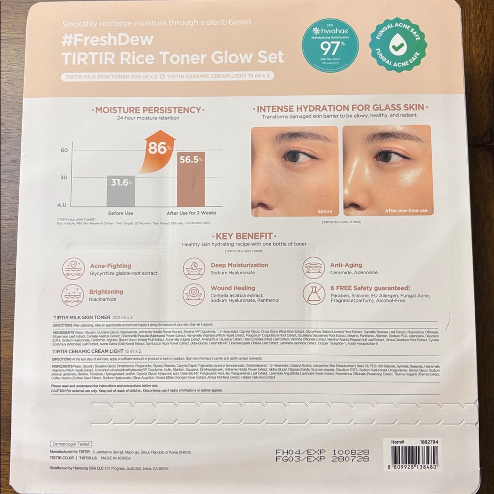 TIRTIR Milk Skin Toner and TIRTIR Light Ceramic Cream - Picture 2 of 10
